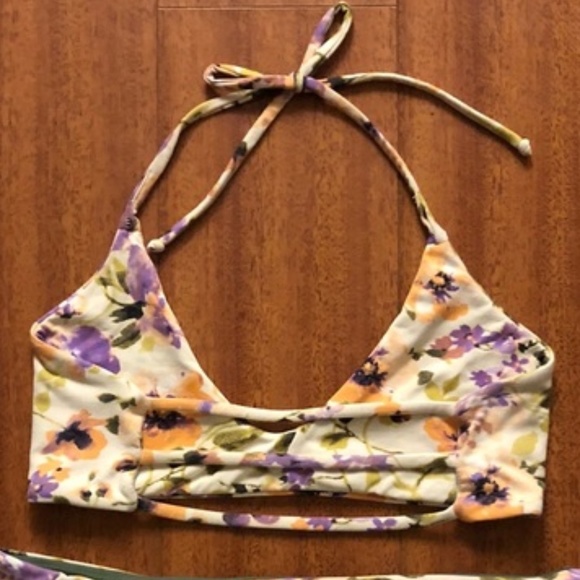 Midori Trendy Peony Floral Sexy Summer Bikini Top - Picture 7 of 8